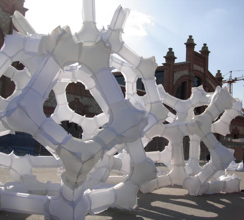 Performative, inflatable structure at the Matadero in Madrid 
